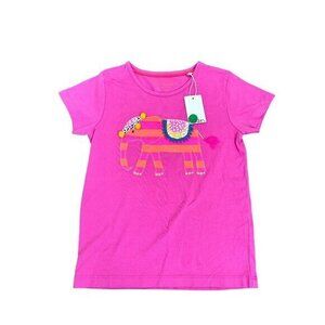 Mini Boden Pink Elephant Graphic T-Shirt 7-8Y 100% Cotton Kids Short Sleeve Tee